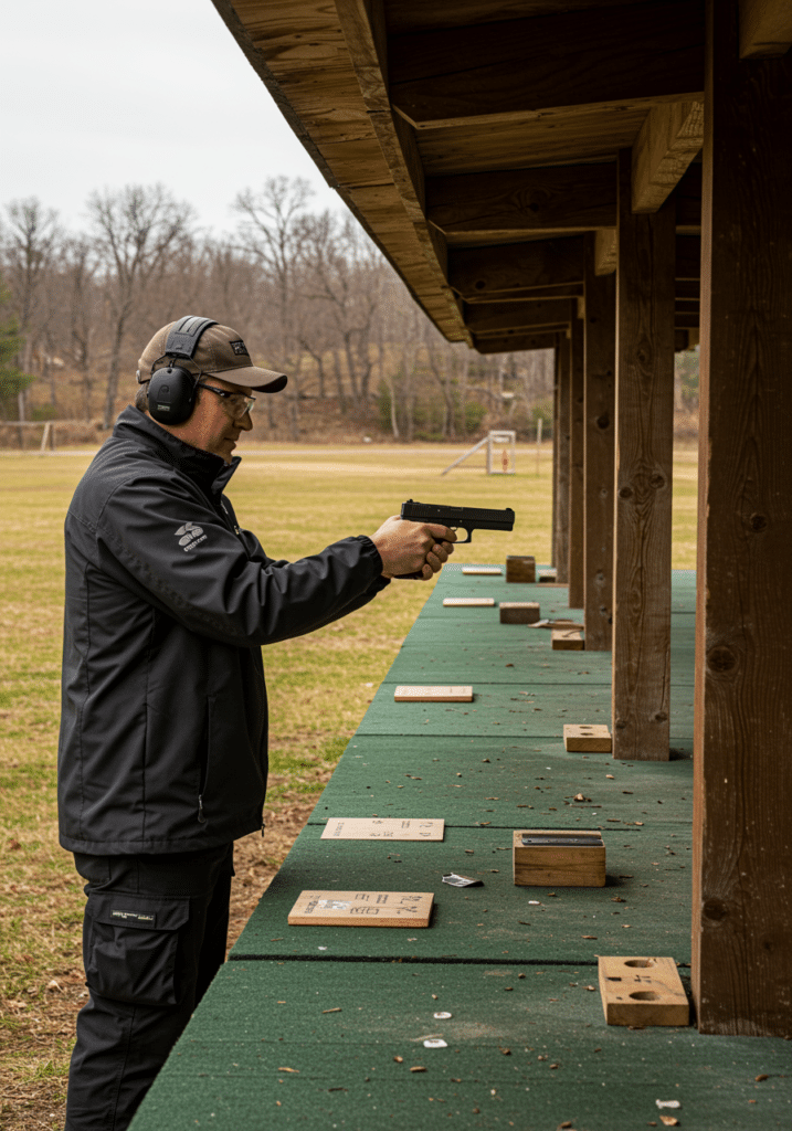Pennsylvania firearms training course at a public shooting range.
