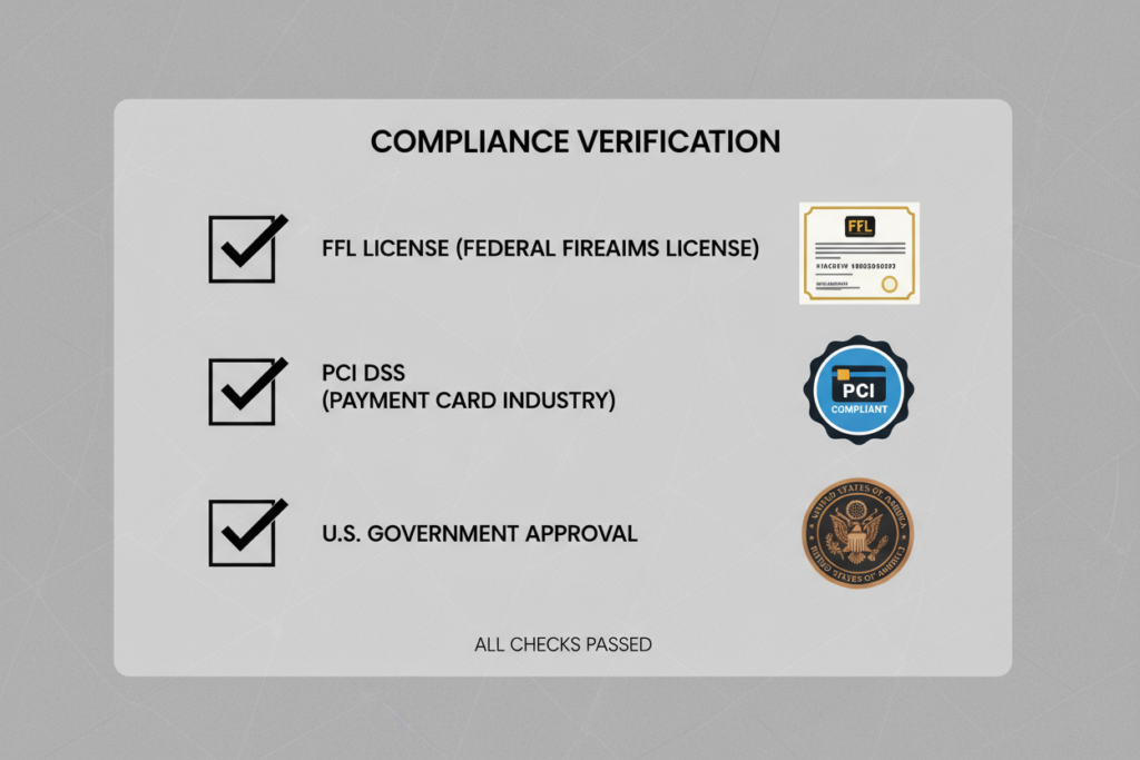 Firearms payment processing with PCI, AML, and KYC compliance for federal firearms license holders.